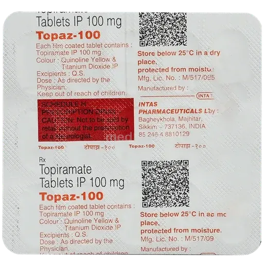 topaz 100mg tablet 15's